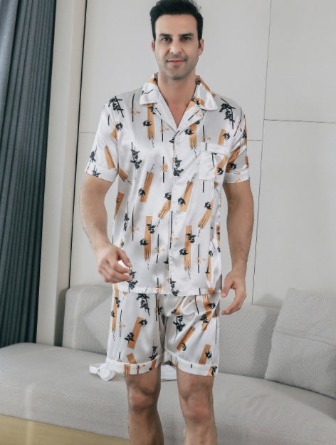 Men's Ice Silk Double Short Suit