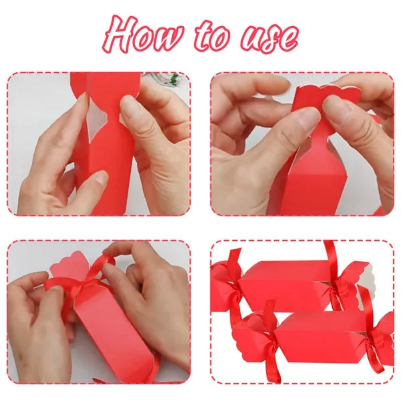 40Pcs Wedding Party Treat Boxes Small Red Candy Shaped Gift Boxes