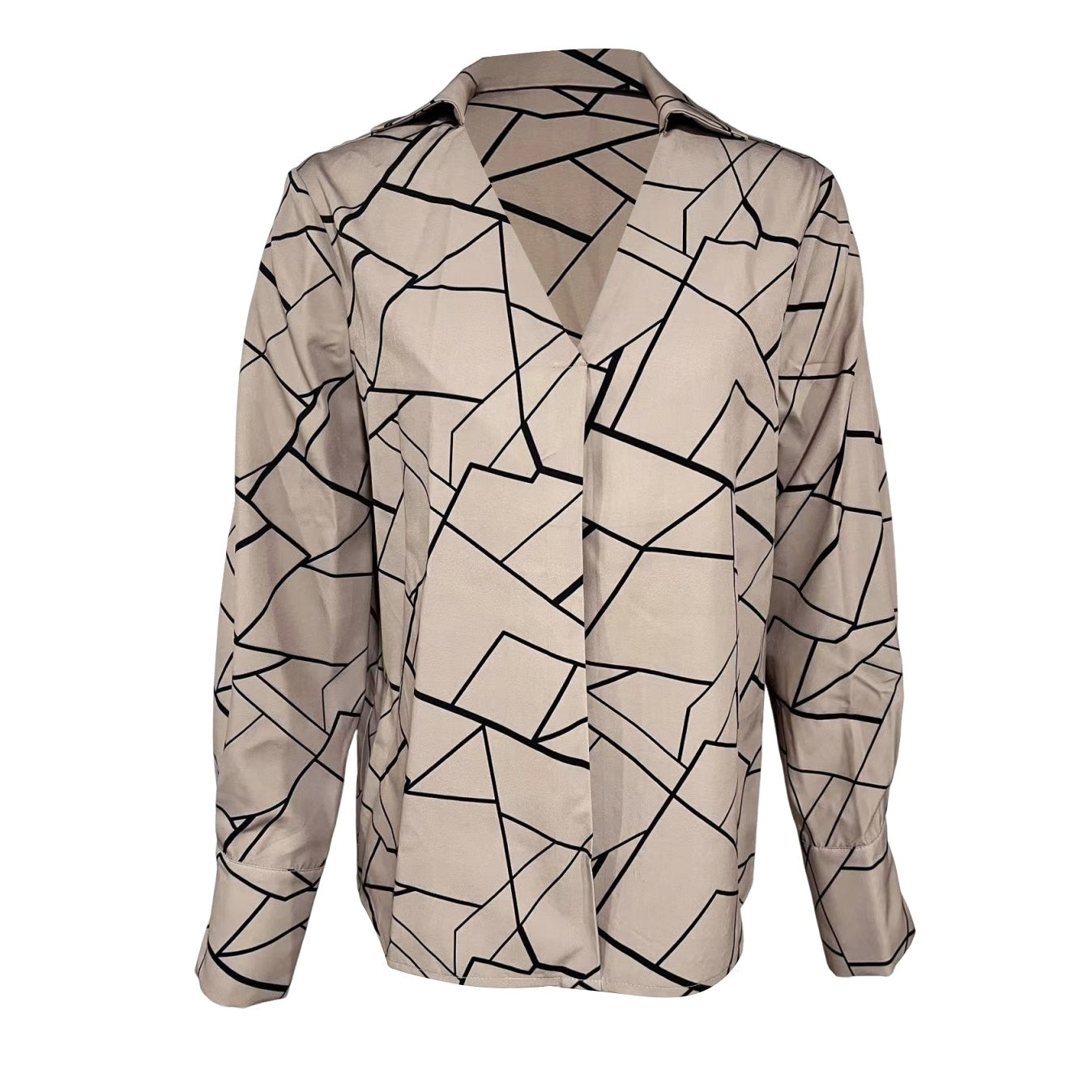 Ladies' New Fashionable Commuting Elegant And Comfortable Slim Fit Striped Collar Top Shirt