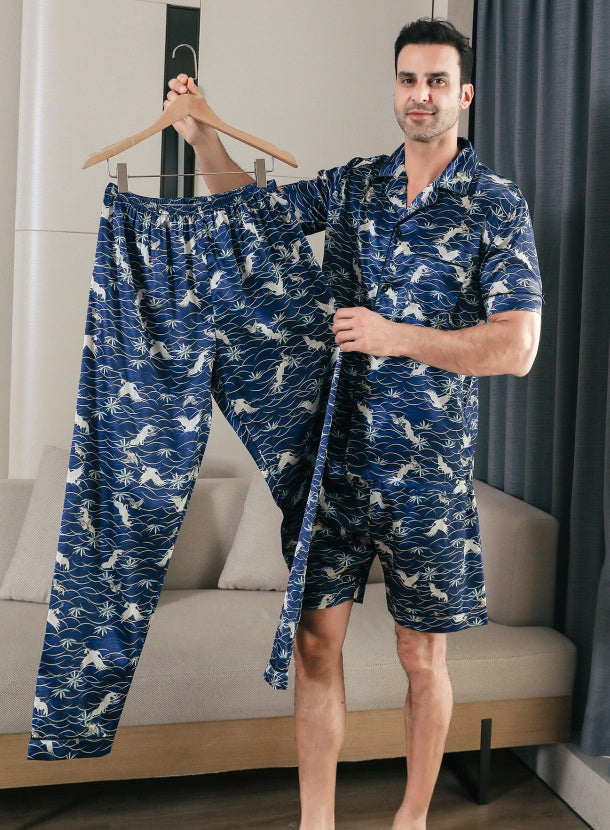 Men's Ice Silk Double Short Suit