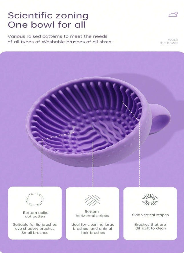 Two Silicone Dishwashing Brushes - Green And Purple Are Durable, Non-slip And Easy To Hold