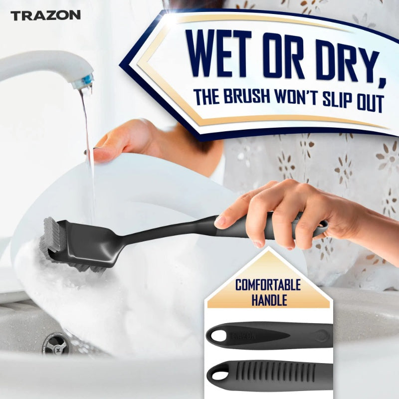 Dish Brush Set Of 4 With Bottle Water Brush Dish Scrub Brush Straw Brush Black