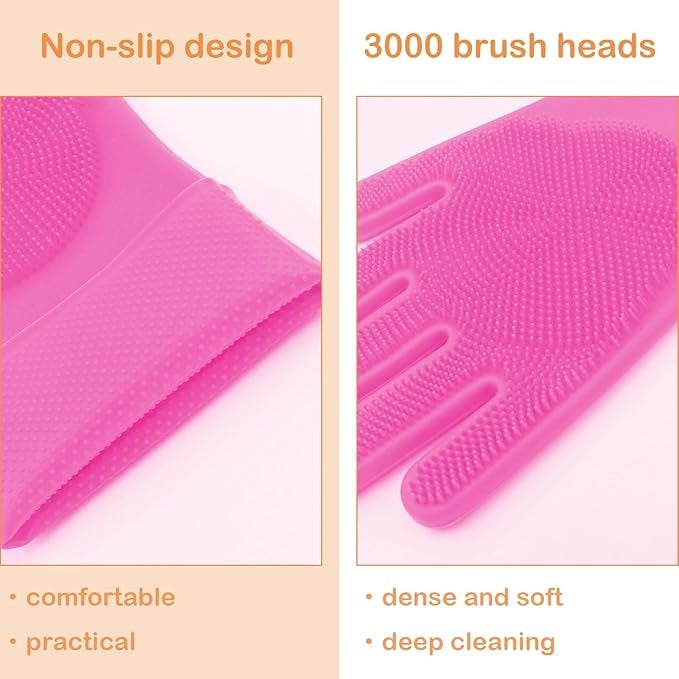 Dishwashing Gloves For Housework, Kitchen, Durable Silicone Waterproof Vegetable Dishwashing Dishwashing Cleaning Artifact Kitchen Dishwashing Gloves Thickened, Prohibited For Sale On Temu