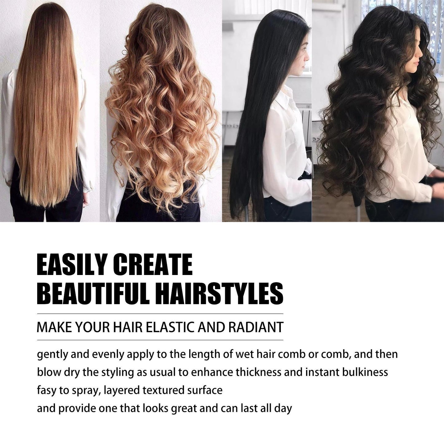 Hair Setting Spray - Volumizing Moisturizing Styling Spray With Niacinamide, Purslane Extract & Acetyl Glucosamine Long-Lasting Hold & Fresh Fragrance, 100ml Gel Haircare