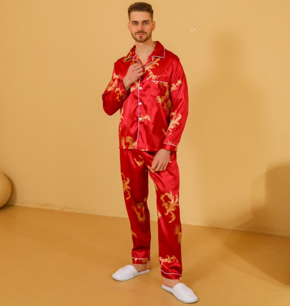 Ice Silk Men's Pajama Set