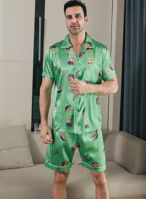 Men's Ice Silk Double Short Suit