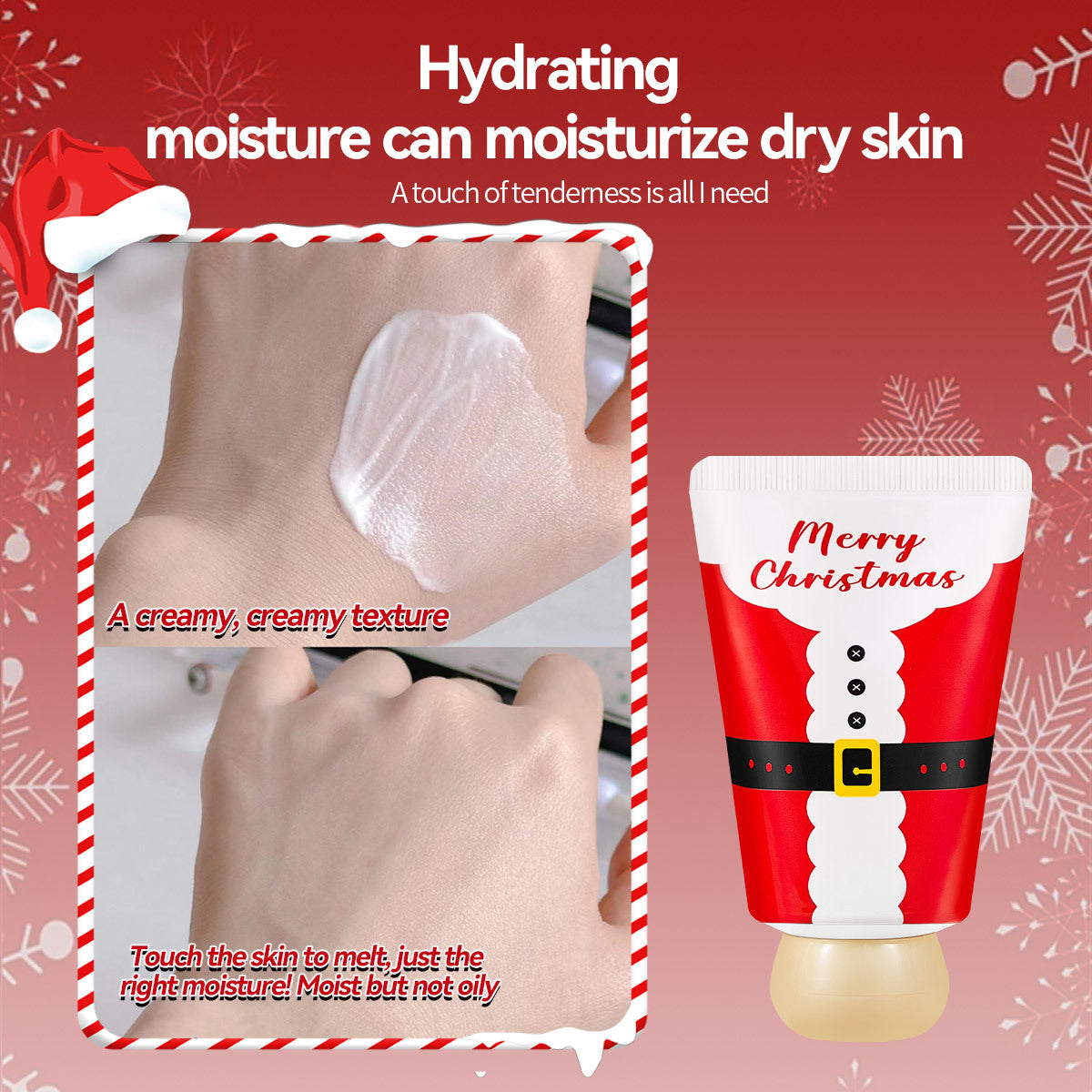 Santa Claus Hand Cream Set - Hypoallergenic, Glycerin & Ceramide Rich, Moisturizing Hand Care For All Skin Types, Ideal Christmas Gift With Plant Squalane