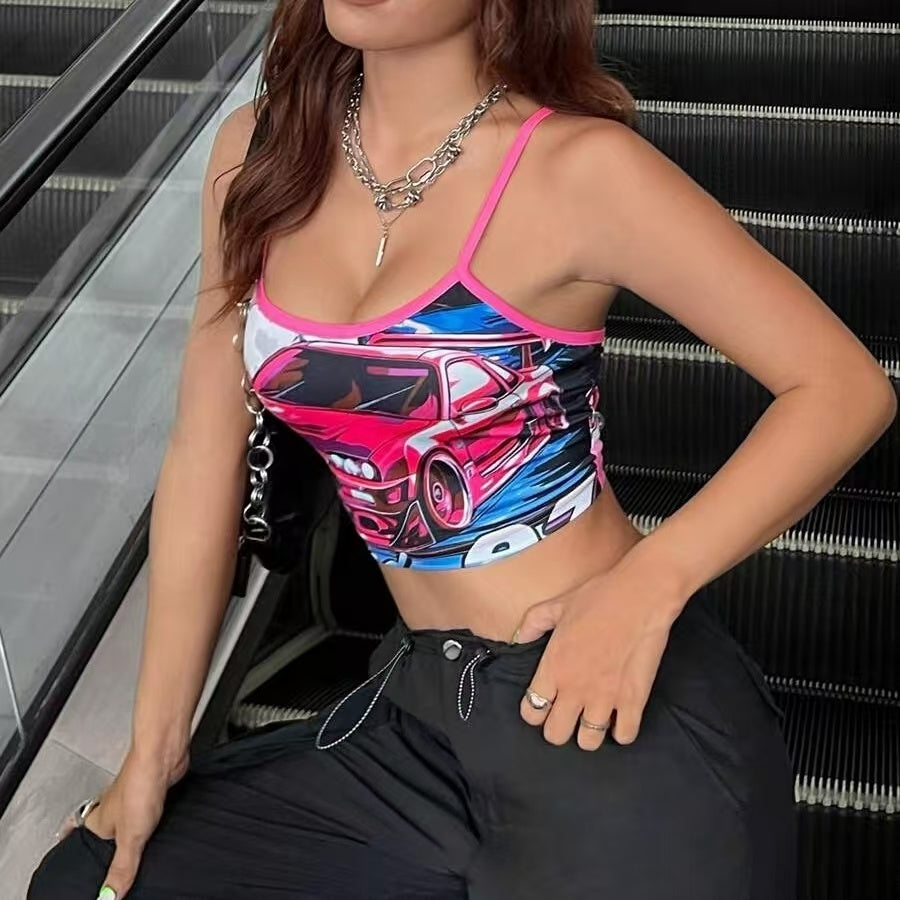 Ladies' Printed Fashionable Slimming Versatile Tank Top