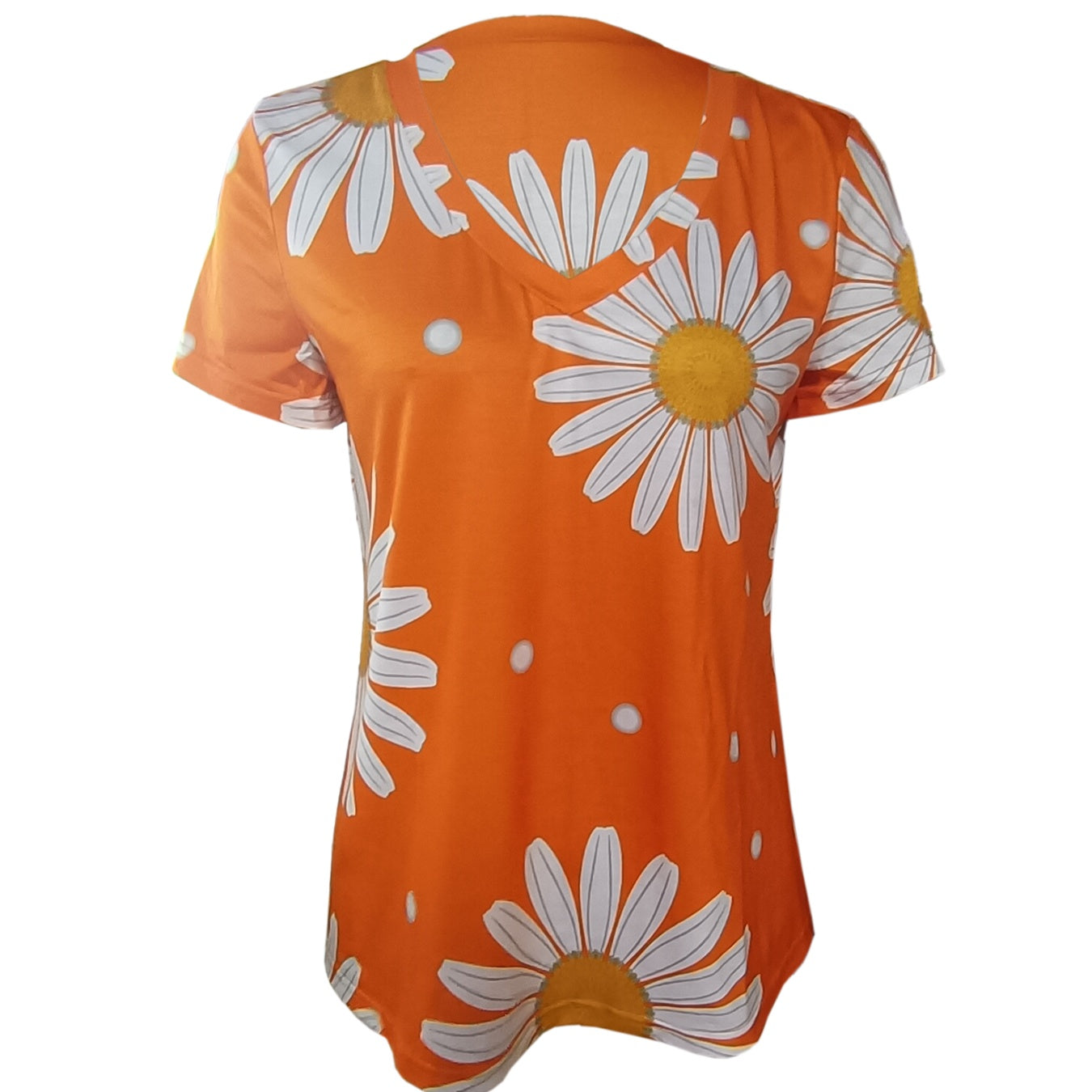 Ladies' Floral Print V-neck Casual Versatile T-shirt Top