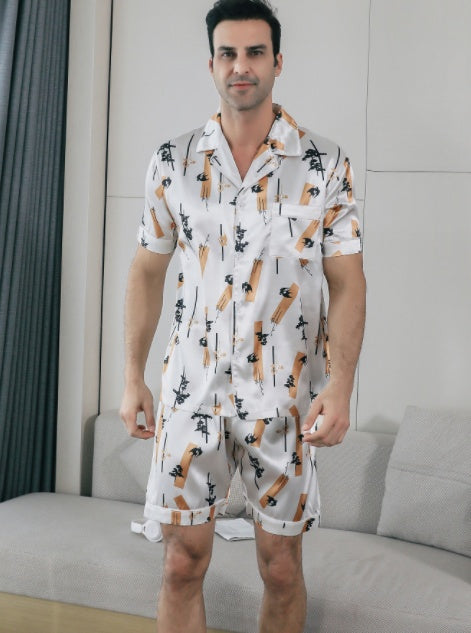 Men's Ice Silk Double Short Suit