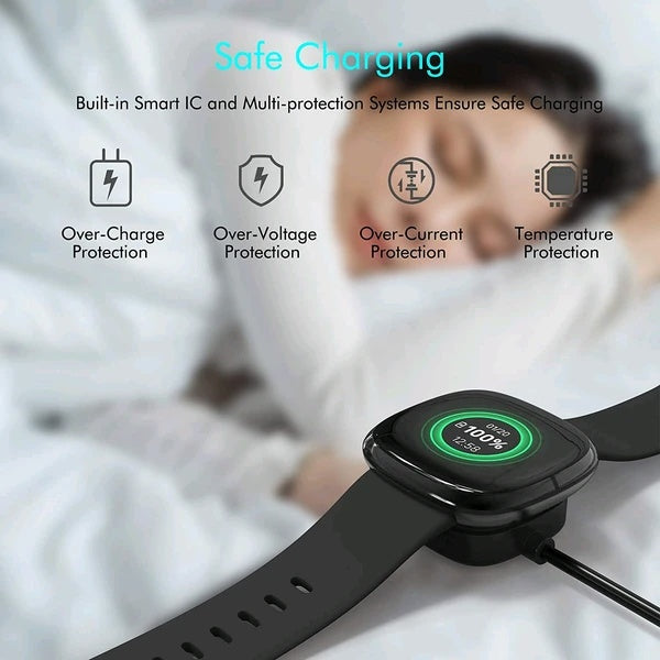 Wireless Charger For Sense Versa 3 4 Watch USB Fast Charging Dock Cable