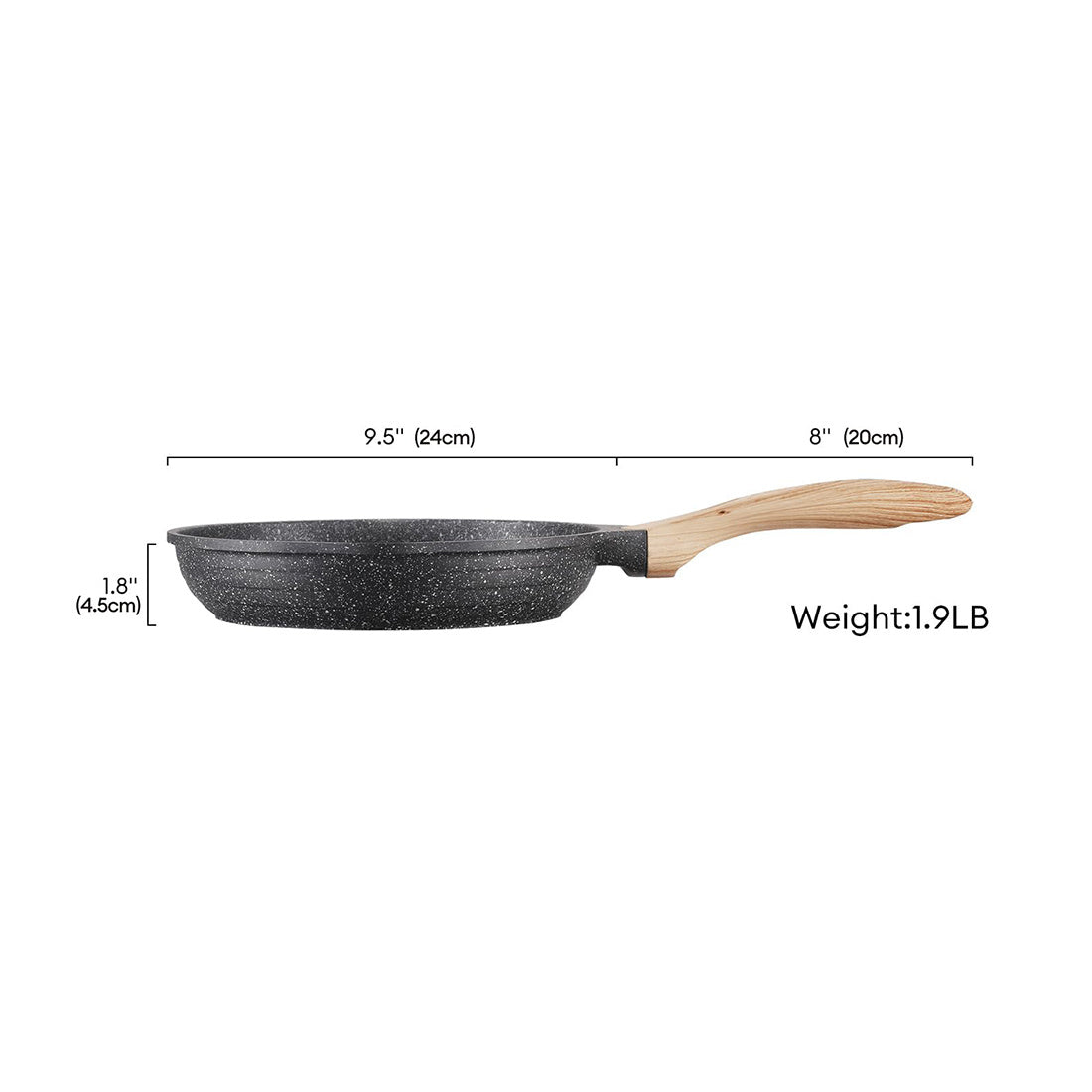JEETEE 8 Inch Nonstick Frying Pan, Stone Coating Cookware, Nonstick Omelette Pan With Heat-Resistant Handle, Induction Skillet For Eggs