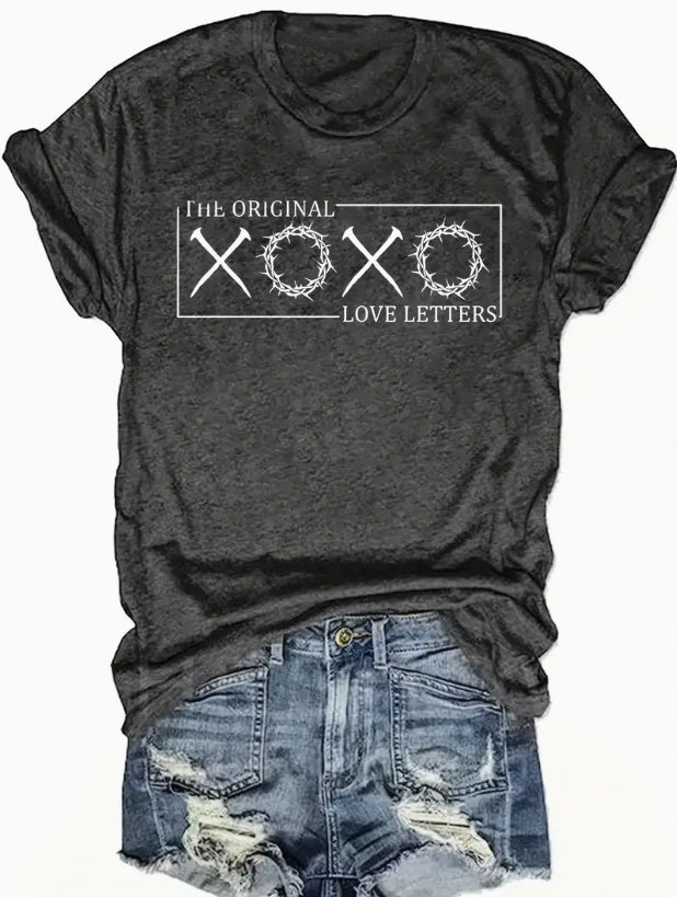 English Letters - Printed Round Neck Vest - Casual And Loose - Daily Wear - Women's Clothing