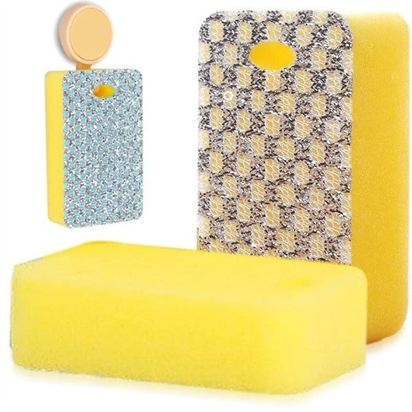 Durable Four Jacquard Sponges - Ideal For Multiple Cleaning Tasks
