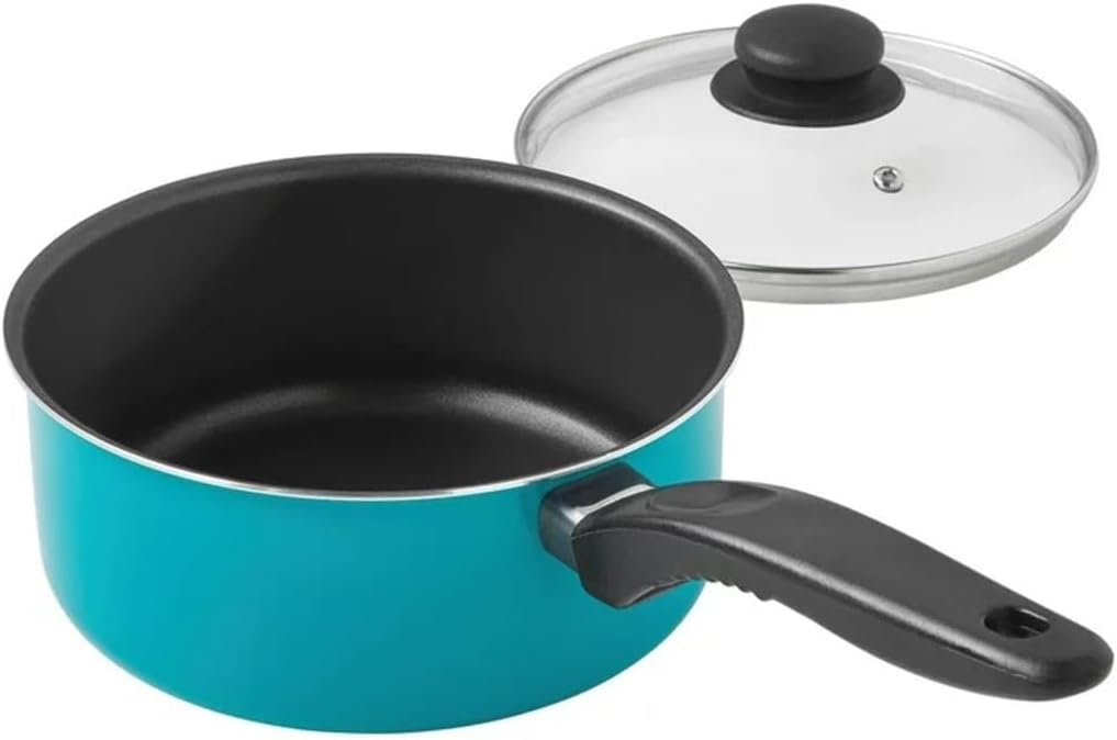 7 Piece Non-Stick Cookware Set Aluminum Teal, Dishwasher Safe