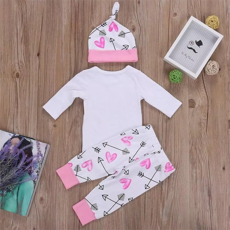 4PCS Newborn Kids Baby Girl Outfits Clothes Romper Bodysuit Pants Outfits Set