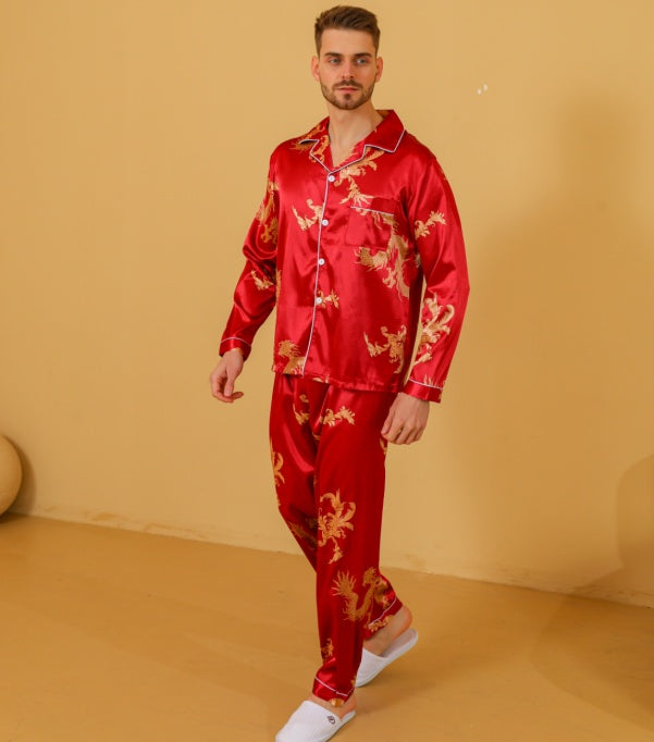 Ice Silk Men's Pajama Set