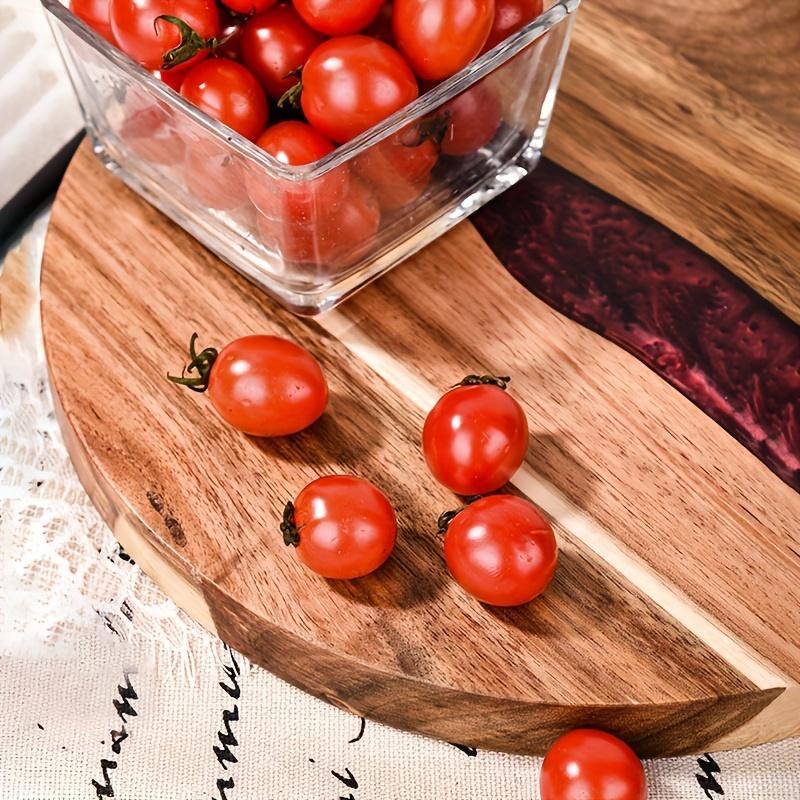Acrylic Wood Resin Round Cutting Board Food Safe Kitchen Tray Suitable For Steak Snacks Fruits Ideal For Home And Restaurant