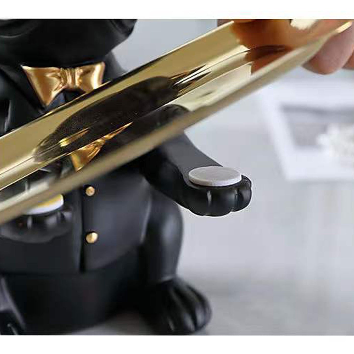 French Bulldog Statue Home Decoration, Cute Dog Statue With Tray French Bulldog Accessories Gift, Black Or Brown Sculpture Home Decoration Coin Savings Bank Storage Tray Black