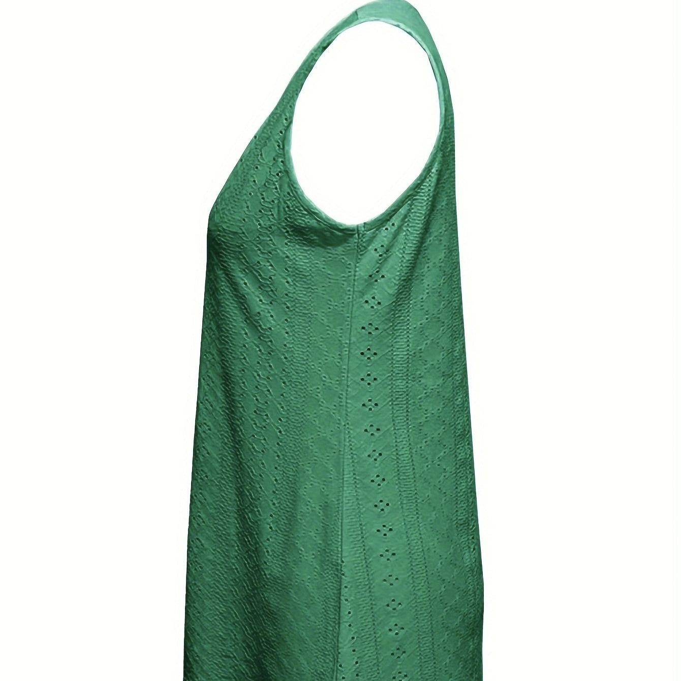 Ladies' Solid Color Sleeveless Top Vest With Lace Button Design, Fashionable Casual Top
