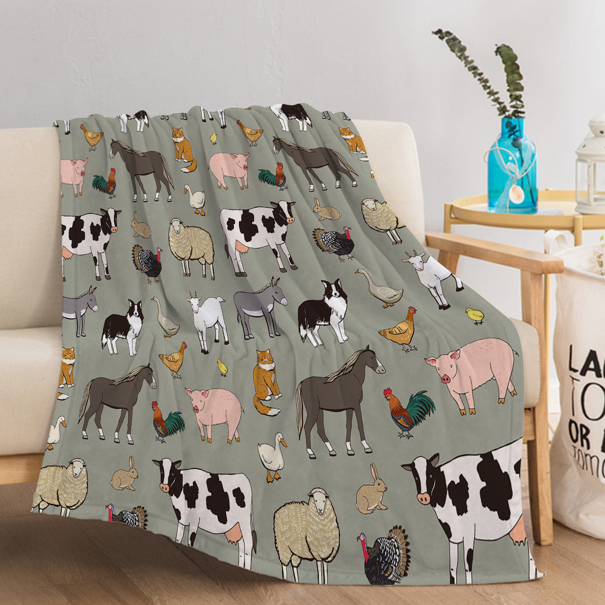 Various Animals Blanket Soft Pig Horse Durable Comfortable Blanket Women Birthday Gift Home Decoration Sofa Couch Office Bed Camping Travel 75x100cm 130x150cm 150x200cm