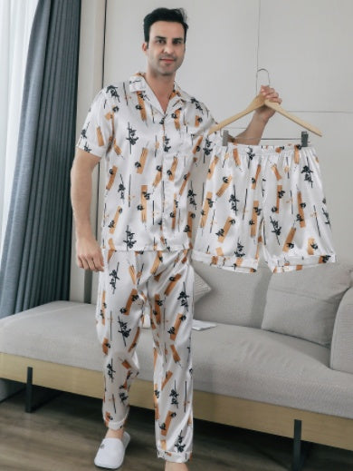 Men's Ice Silk Double Short Suit