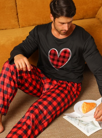 Ice Silk Long Sleeve Long Pants Men's Pajama Set