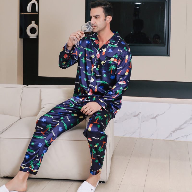 Ice Silk Men's Pajama Set