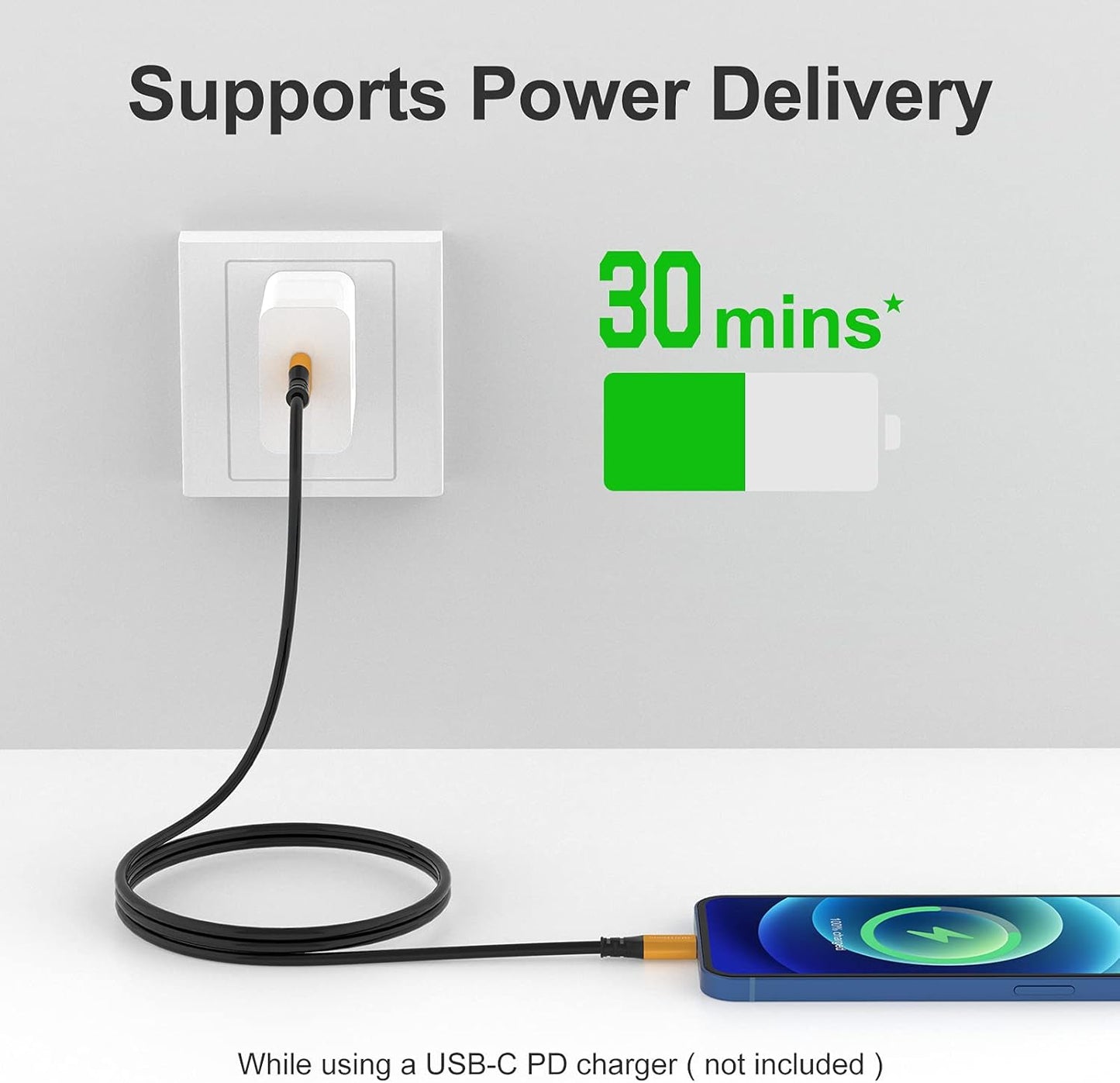 3Pack iPhone Charger Cable 6ft,MFI Certified Lightning Cable Long 6 Foot Charging Cord for Apple iPhone 14 13 12 11 Pro X XS Max XR/8 Plus/7 Plus/6/6s Plus/5s /5c/iPad mini Air (Gold)