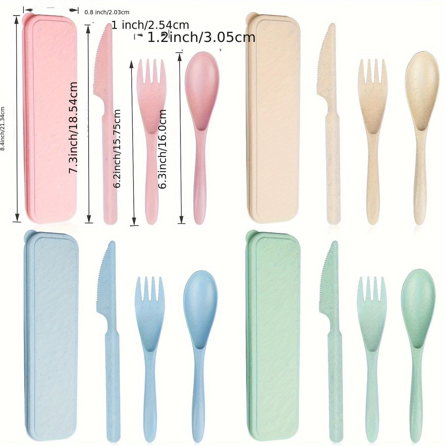 Sustainable Diet 4-Piece Eco-Friendly Cutlery Set Biodegradable Reusable