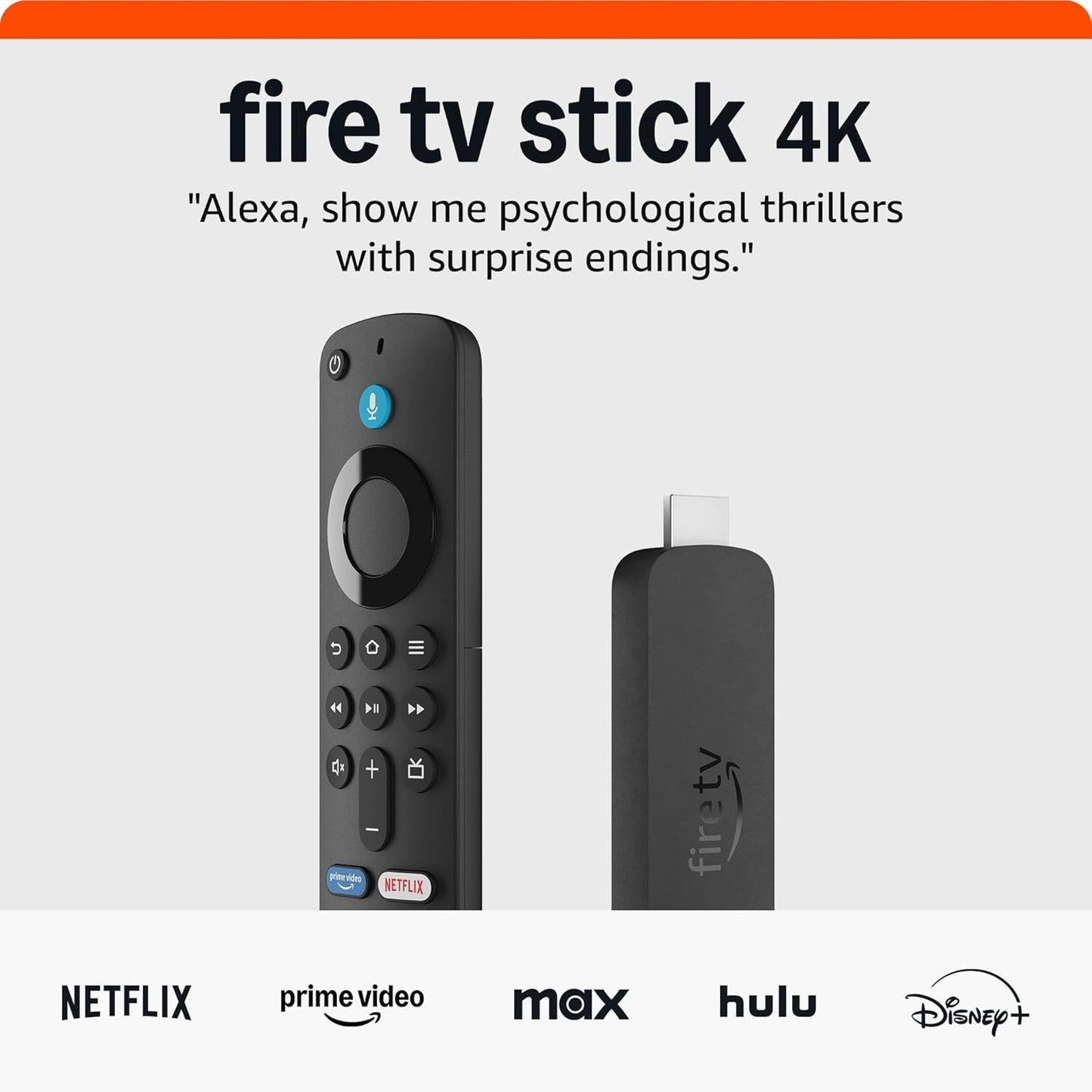 Amazon Fire TV Stick 4K (newest model) with AI-powered Fire TV Search, Wi-Fi 6, stream over 1.8 million movies and shows, free & live TV