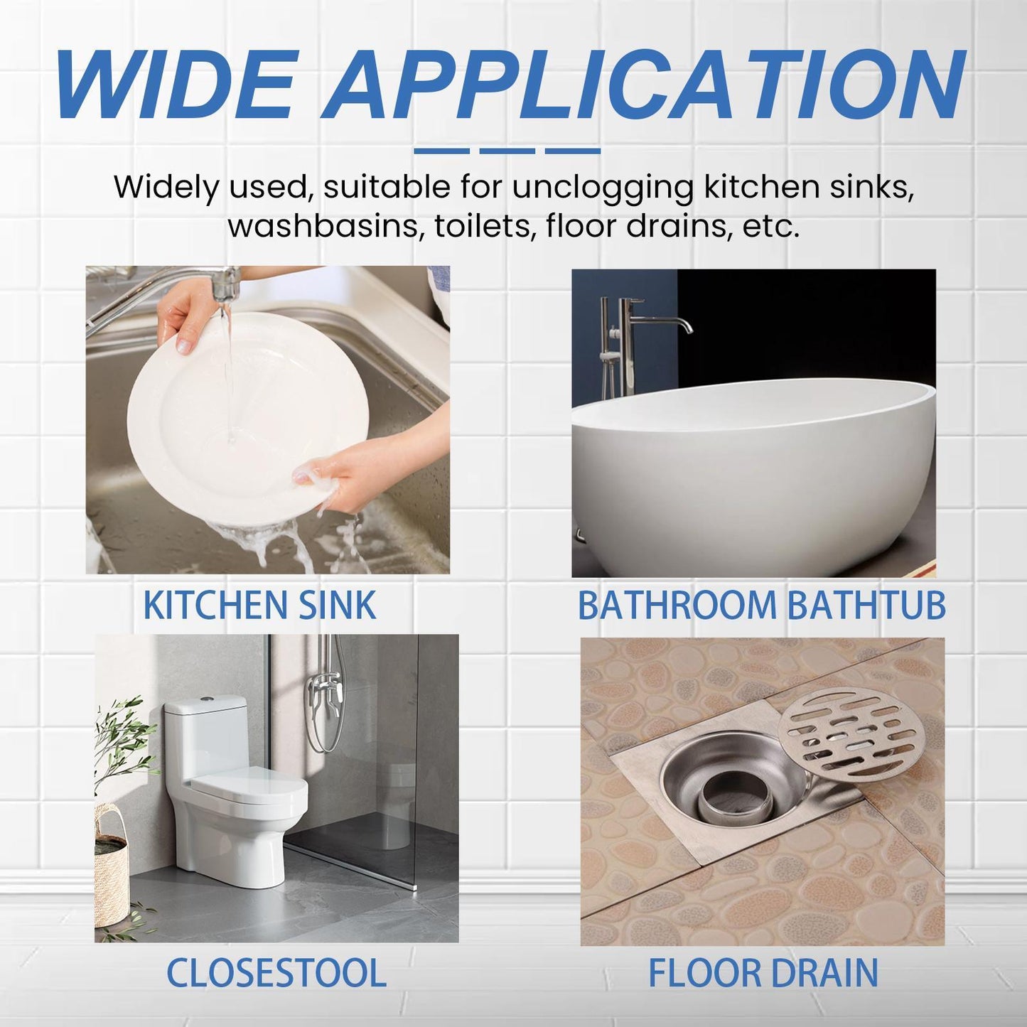 Jiesuin Pipe Dredging Agent, Kitchen And Bathroom Sewer Blockage Cleaning Stain Deodorizing Cleaner