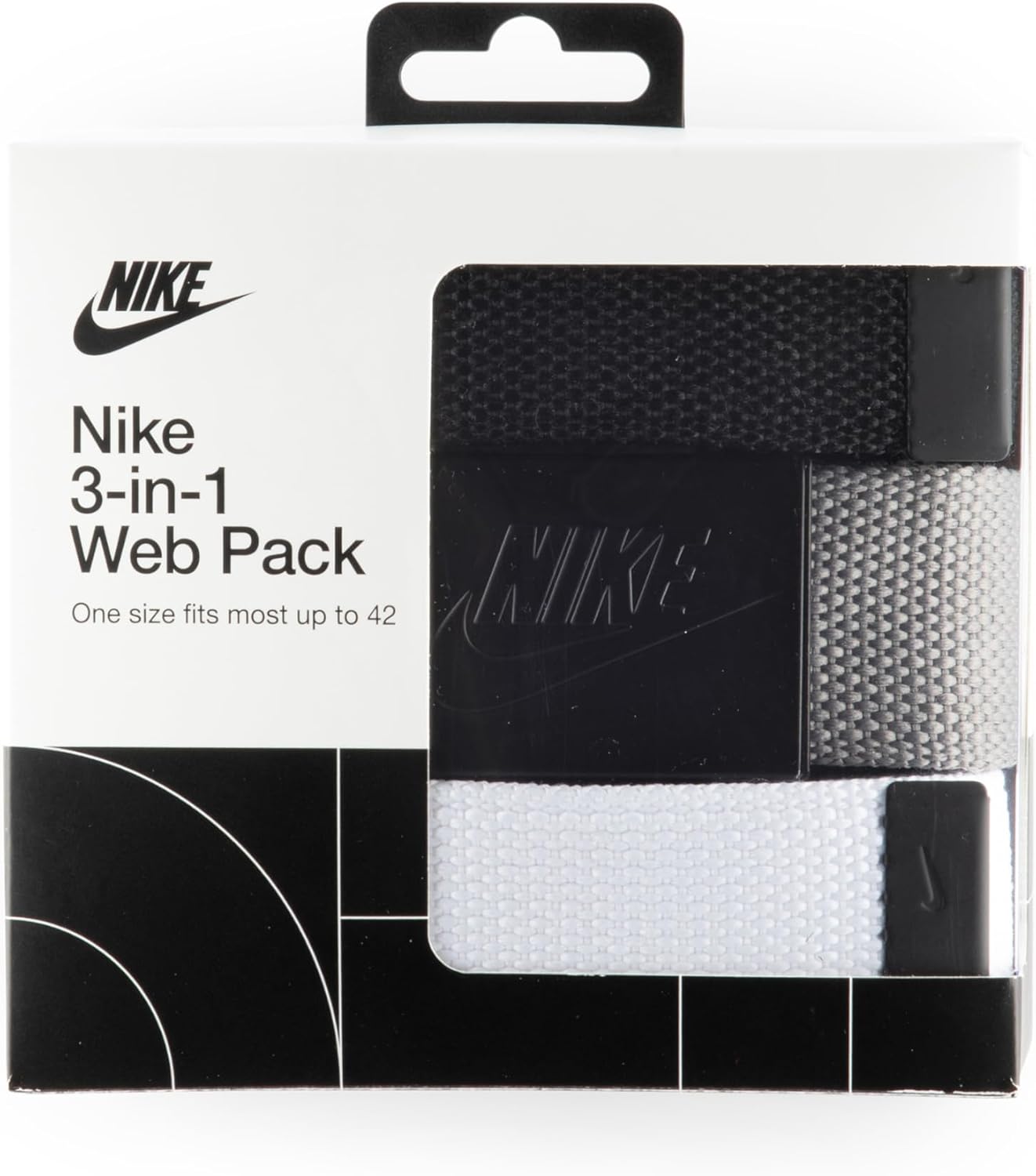 Nike Men's 3 Pack Golf Web Belt -One-Size up to 42"