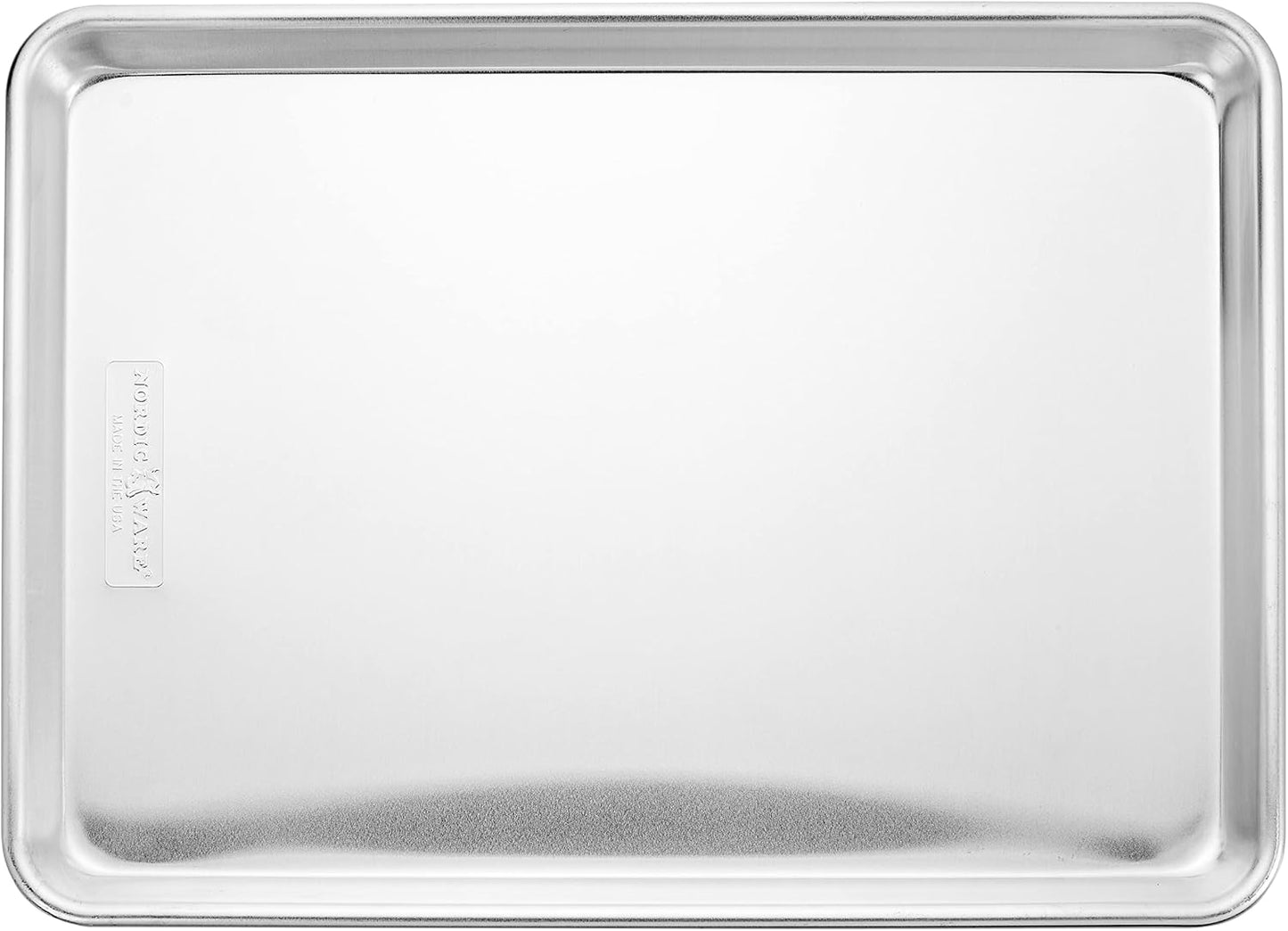 Nordic Ware Naturals Extra Large and Half Sheet Set - USA Made Aluminum Commercial Quality Sheet Pan for Baking or Roasting, Encapsulated Galvanized Steel Rim Prevents Warping, Big Sheet + Half Sheet