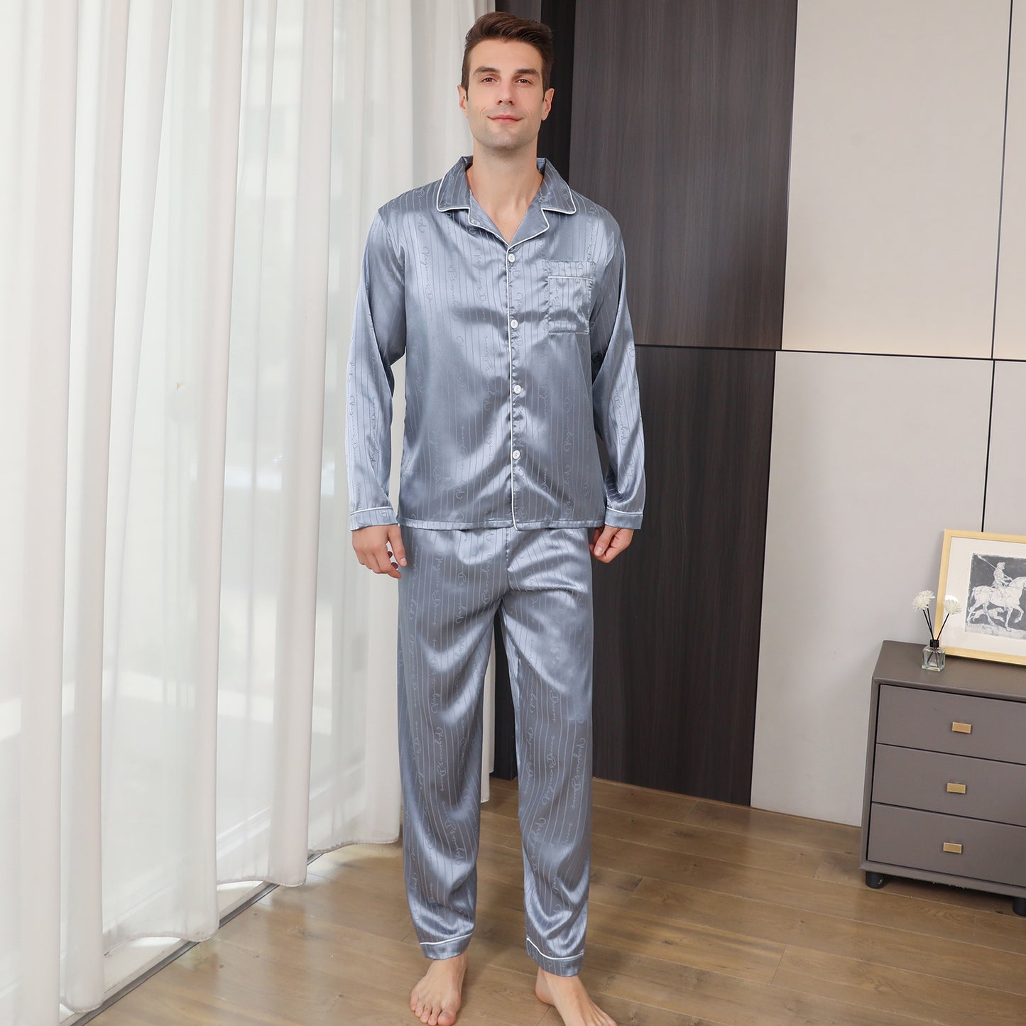 Ice Silk Men's Pajama Set