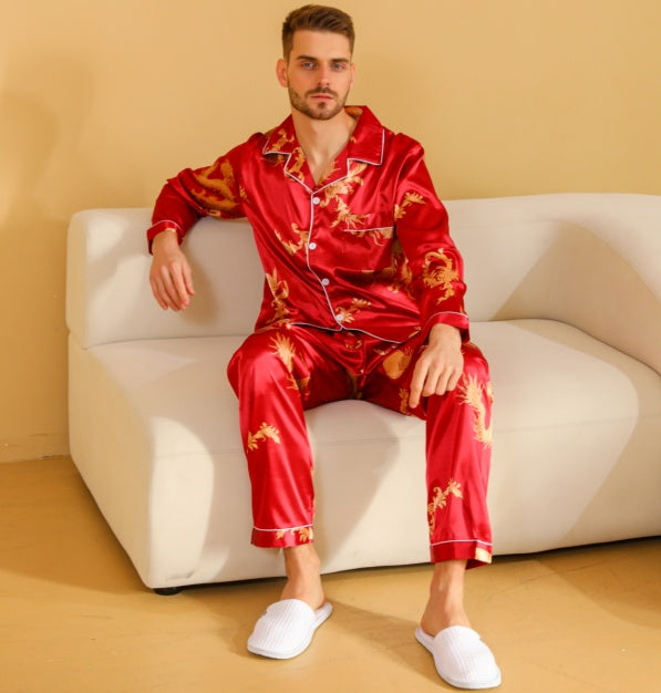 Ice Silk Men's Pajama Set
