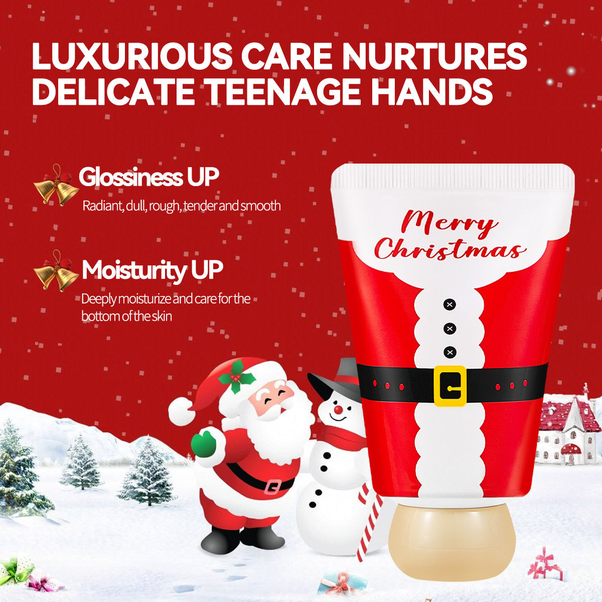 Santa Claus Hand Cream Set - Hypoallergenic, Glycerin & Ceramide Rich, Moisturizing Hand Care For All Skin Types, Ideal Christmas Gift With Plant Squalane