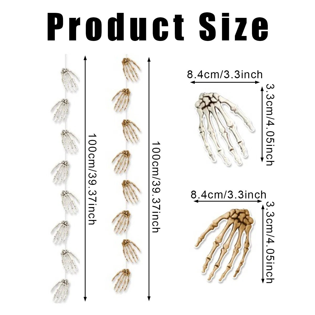 6Pcs Halloween Hand Skeleton Garland Horrible Party Paper Banner Haunted House Hanging Decoration Halloween Party Scary Props For Door Wall Window Ceiling Decor