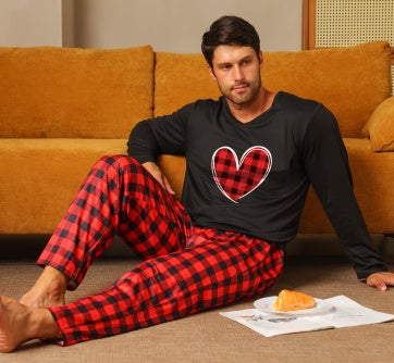 Ice Silk Long Sleeve Long Pants Men's Pajama Set