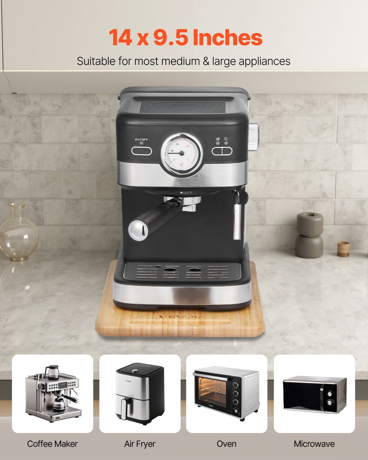 Appliance Slider 14 X 9.5 In Sliding Tray For Kitchen Countertop