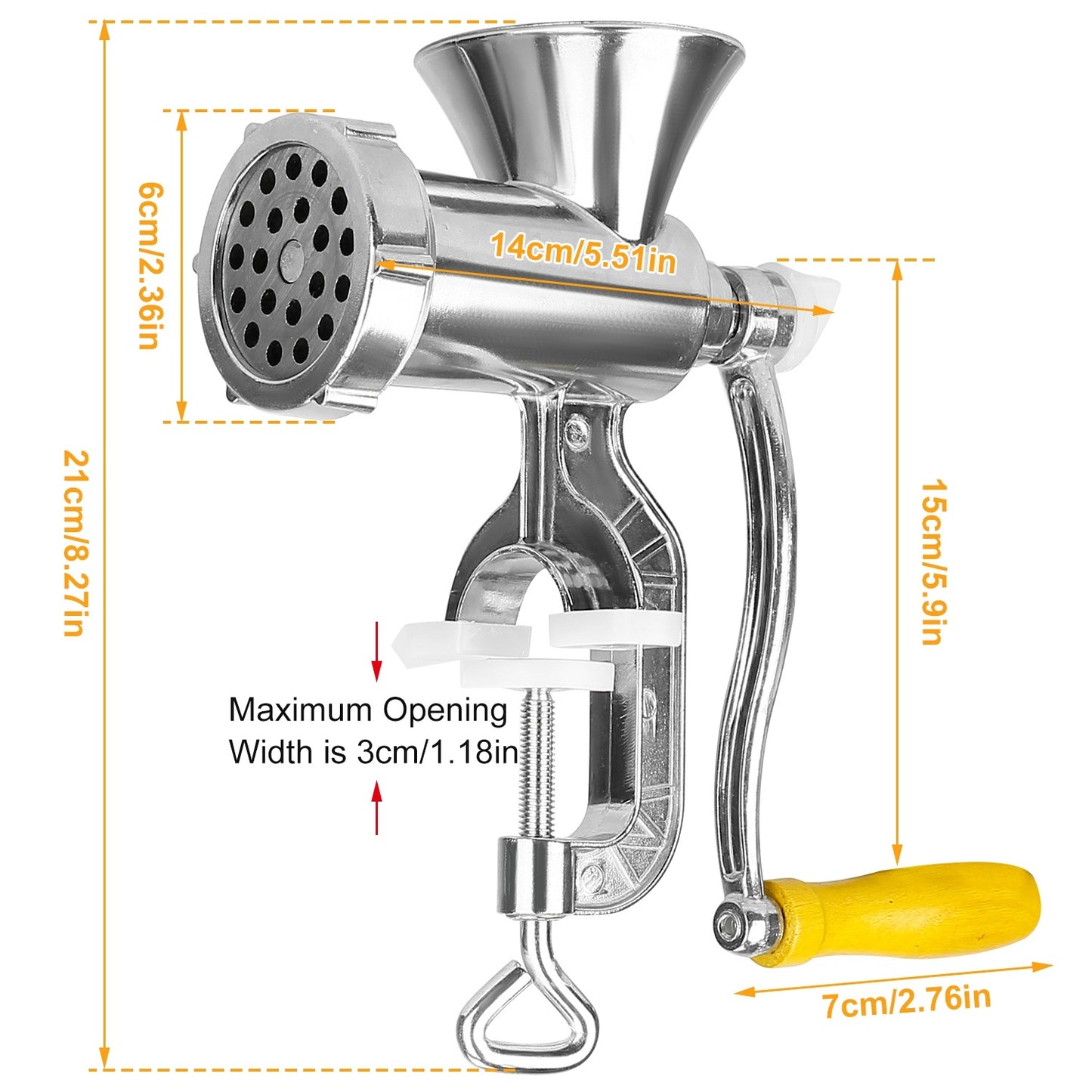 1Pc Manual Meat Grinder Heavy Duty Hand Operated Mincer Sausage Maker Machine Noodle Maker Kitchen Food Grinder For Pork Beef Pepper