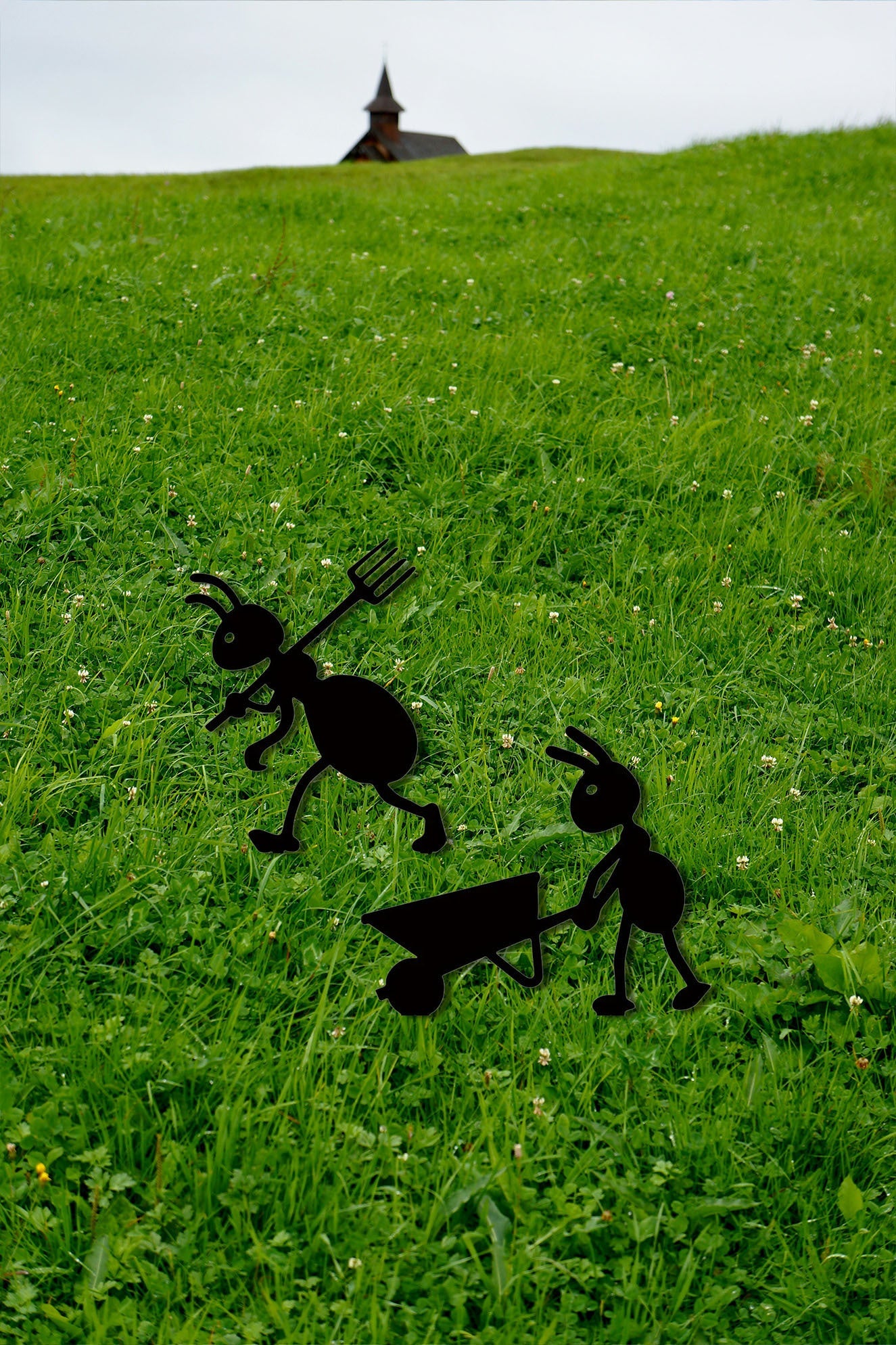 Decorative Iron Ant Garden Stake,Outdoor Metal Yard Art For Lawn, Patio,Backyard