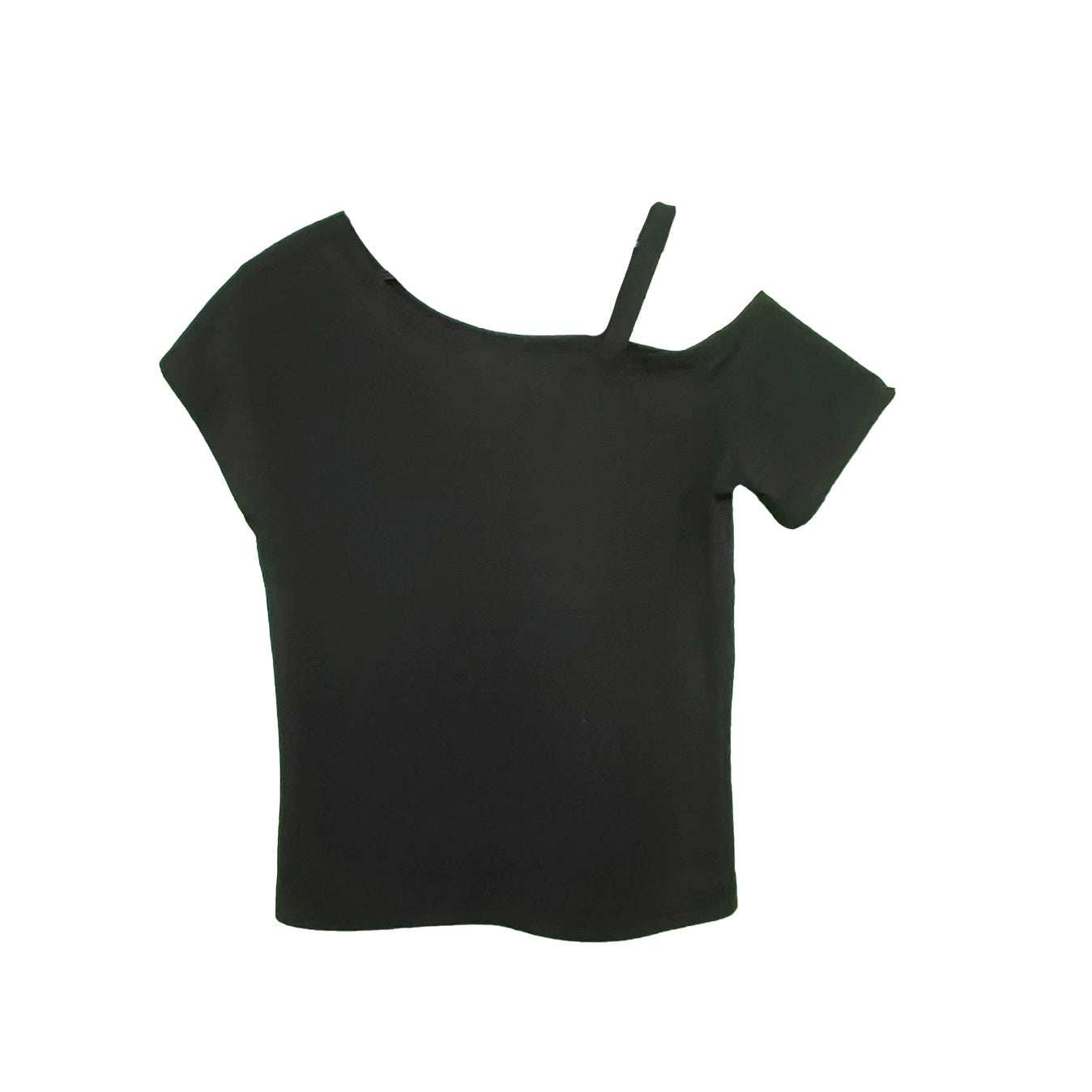 Ladies' Fashion Asymmetrical Neck Heart-shaped Printed Top Casual Pullover Slanted Shoulder Collar Shirt