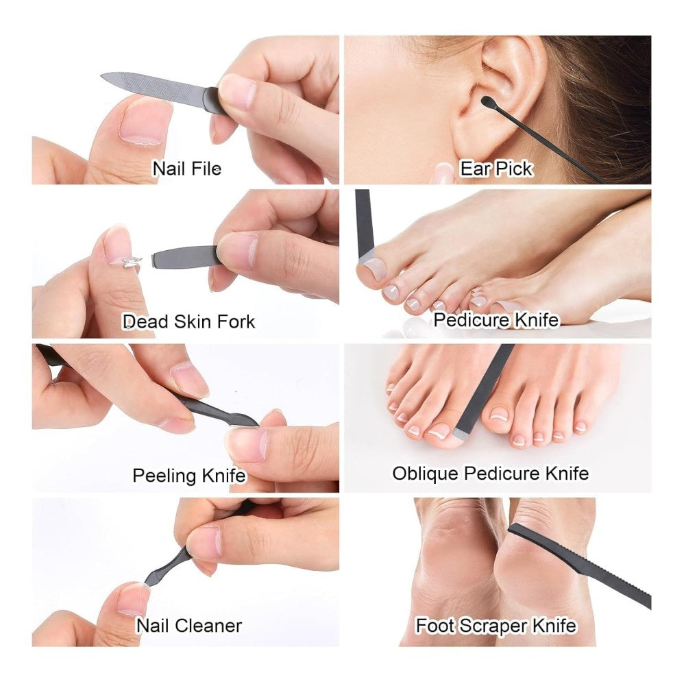 18-Piece,Nail Clippers Trimming Tool Set, Manicure Set, Pedicure Kit, Nail Clippers, Professional