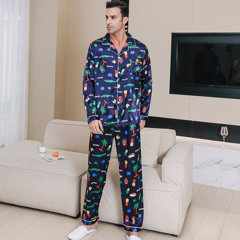 Ice Silk Men's Pajama Set