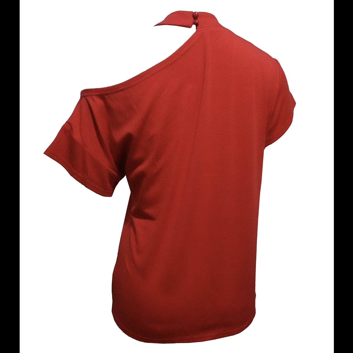 Women's Solid Color Casual Off Shoulder Short Sleeved Hollow T-shirt Top