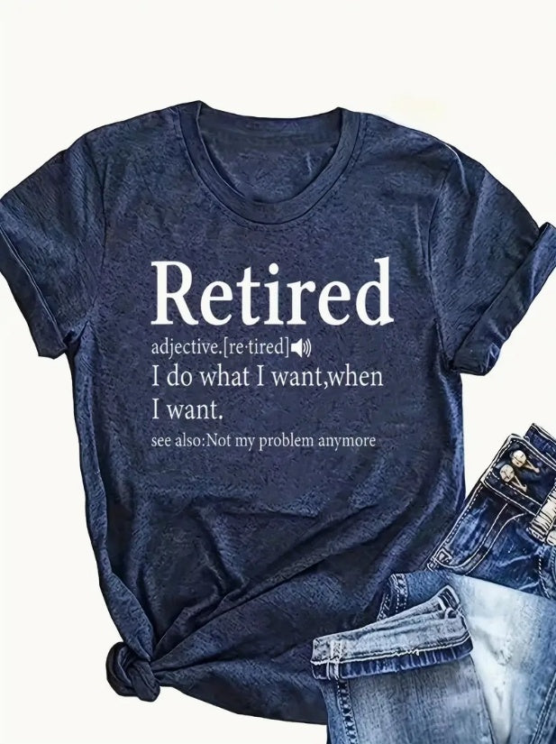 English Letters - Printed Round Neck Vest - Casual And Loose - Daily Wear - Women's Clothing