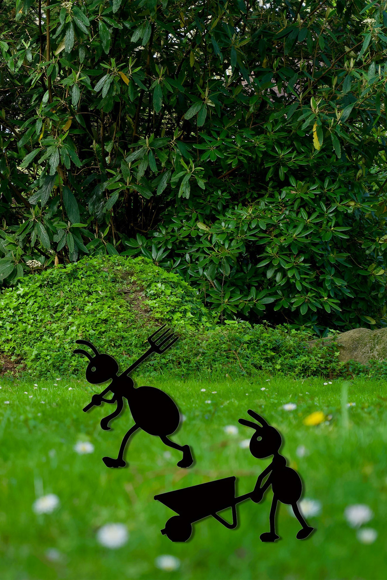 Decorative Iron Ant Garden Stake - Outdoor Metal Yard Art For Lawn, Patio