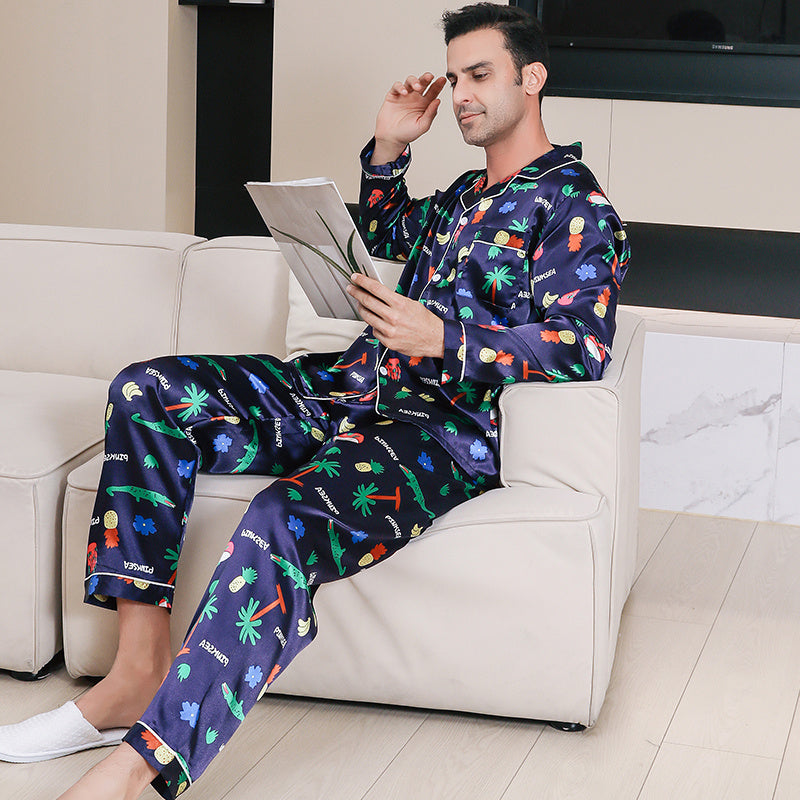 Ice Silk Men's Pajama Set
