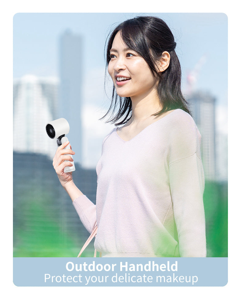 Portable Handheld Fan, Speed Adjustable Turbo Mini Fan, Reduced Temperature Mode, Rechargeable Digital Display Foldable Personal Fan With Night Light, Suitable For Women Men Outdoor